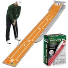 Mini Golf Putting Mat - Indoor outdoor With Ball Return Alignment Guide Orange