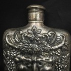 Vintage Godinger Silver Flask Bacchus Face Hammered 1983 6 X 4   V7