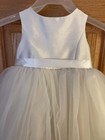 Davids Bridal Op218 Flower Girl Dress Size 3 Ivory Tulle Satin First Communion