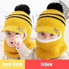 Toddler Boys Girl Kids Baby Knit Thick Wool Warm Winter Hat Beanie Cap Scarf