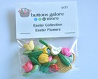Easter Flowers   Buttons Galore Shank Back   Spring Flowers W Basket   Tulips