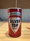 Vintage Silver Top Steel Seamed Empty Beer Can With Pull Tab