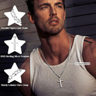 925 Sterling Silver Cross Necklace For Men Women - 5mm Durable 316l Stainless St