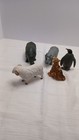 Vintage Lot Of 5 Large Hard Rubber Heavy Weight Toy Animals