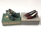 Lot Of 2 Pipkin   Bonnet Moroccan Heel   Georgian Slipper Miniature Shoes Hine