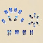Christmas Medium Square Shaped Press On Nails With Xmas Tree Snowman Snow