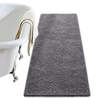  Luxury Bathroom Rug Shaggy Bath Mat 24 X 60 Inch  Washable Non 24  x60   Grey