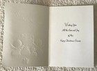 Unused Christmas Angels Santa Deer Fly Reindeer Look Retro Greeting Card 1960s