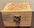 Wooden Viking Runes Set With Norse Compass Storage Box 