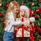  Vintage Christmas Wrapping Paper Roll  Red Cream 2026 New Year Vintage Santa