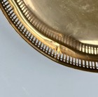 Vintage 14    Solid Brass Round Tray With Reticulated Pierced Railing