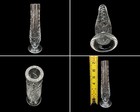 Vintage Cut Crystal Bud Vase 7    Tall Footed Clear Glass Floral Vase Zigzag Dia