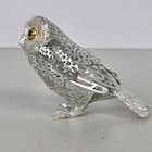 Christofle France Silver Plated Owl Figurine Lumiere Filigree Gold Eyes 2 