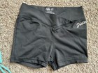Justice Girls Gymnastics Dance Shorts Cinch S  7 8  Green Shimmer Black Lot Of 2