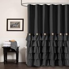  Ruffle Shower Curtain Farmhouse Style Fabric 72 w X 72 l  pack Of 1  Black