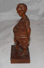 Vintage Black Forest German Hand Wood Carved Wood Figure Man On Book 6 5  Tall