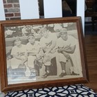 Brooklyn Dodgers Baseball Vintage Framed Black And White Dugout Team Photograph
