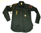 Vtg 1950s Boy Scout Bsa Explorer Shirt  Columbus  Ind patches lincoln s Trail 13