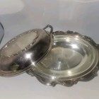 Vintage Silver-plated Covered Serving Dish     Ornate Victorian Style