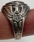 Wwii U s  Navy Sterling Silver Military Ring Eagles Shield Stars Size 8 Signet