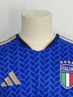 Adidas Mens Italy Authentic Soccer Jersey Blue gold Size M 26 Home Slim Fit