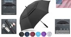 Luxury Black 62-inch Golf Umbrella - Heavy Duty  Automatic Open  Wind Resistant