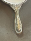 Antique Vanity Hand Mirror Silverplate Art Nouveau Repousse Floral Poppy