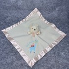 Carters Baby Lovey Plush Security Blanket Ivory Fleece Satin Trim Teddy Bear