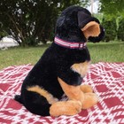 Fao Schwartz German Shepherd Rottweiler Mix Plush Dog Sitting Pup Rare Vtg