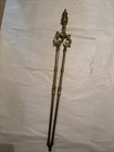 Antique Brass Fireplace Tongs