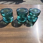 Lot Of 3 Aqua Blue   Blue-green Glass Insulators - Vintage Style Decorative