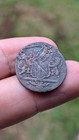 Rare      Error Double Struck 1767 Dutch Netherlands Voc 1 Duit Coin_a784