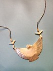 Native American Vintage Navajo Mother Of Pearl Necklace  Sterling Silver 1920s 