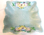 Antique James Kent Ltd Rare Mint Green Dish Hand Painted Flowers 1 1 4  X 5 1 8 