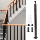 Heavy-duty 29 5  Adjustable Black Square Stair Baluster Posts For Deck Balcony