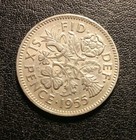 1955 Great Britain Sixpence Coin