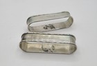Set Of 2 Vtg Gorham Sterling Silver Oblong Napkin Rings Engraved Martha   Dick