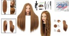 Cosmetology Training Head 26-28  - Natural Light Brown Hair For Advanced Styling