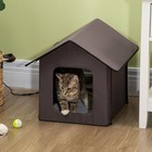 Heated Soft Cat Pet Bed Kitty House Indoor  Warm Shelter