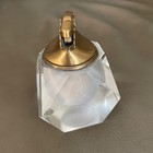 Vintage Table Lighter Brass   Glass Lighter Tobacciana Collectible Decor 