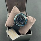 Bulova Men s Marine Star 98b308 Blue Dial Black Rubber Strap Quartz Watch 44mm