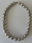 Taxco 925 Sterling Silver Beads Ball Necklace 31  Long Mexico Taxco Tm-201