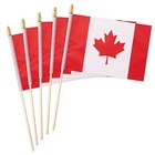 25 Pack Canada Canadian Flag Small Mini Flag Wood Hand Held Stick 