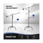 2 Pack Stainless Steel Photography Light Stand 6 9ft 210cm With Holding Arm S   