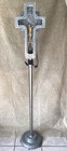 1920 30s Art Deco Funeral Home Cast Aluminum Neon Inri Crucifix