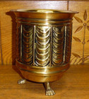 Antique 1888 English Brass Planter - 6 5 8 
