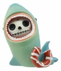 Ebros Furry Bones Sharkie The Great White Shark Costumed Skeleton Figurine 3  H