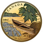 Canada  20 2017 Silver 1oz  Proof  canoe To Tranquil Times  W wood Piece 
