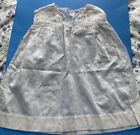 Antique White Hand Sewn Cotton Linen Slip Newborn Girl Size For Christening Gown