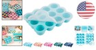 Versatile Baby Food Storage Tray 12x1 5oz - Clip-on Lid   Reusable Silicone